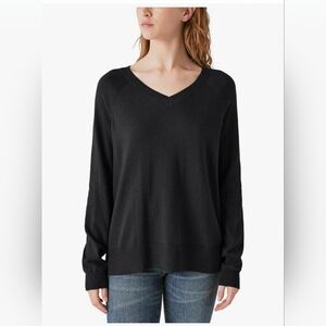 Lucky Brand Black V-Neck Sweater